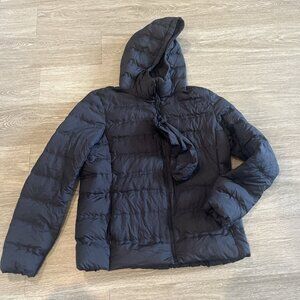 Uniqlo Ultralight Down Puffer Jacket Coat Women M Black Packable Travel Camping